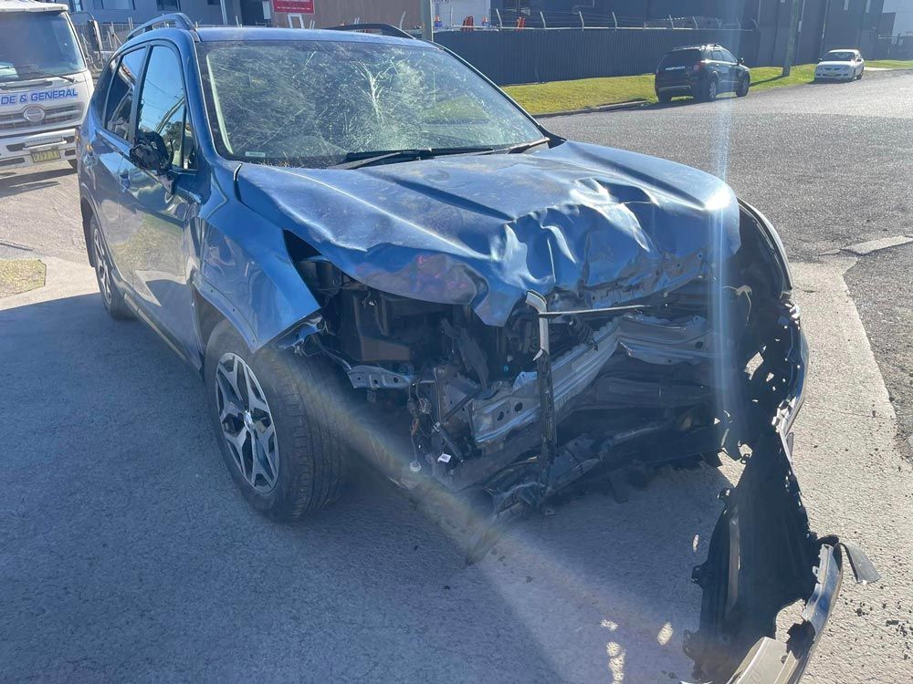 SUV Subaru Forester Car Accident — Trade & General Towing in Cardiff, NSW