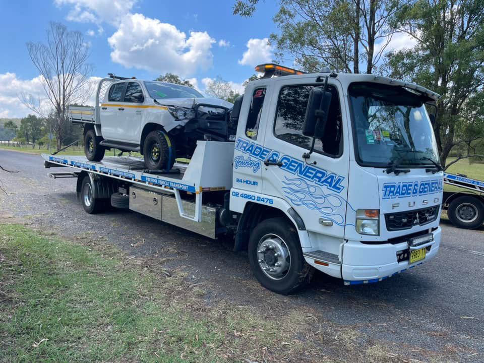 Towing The Accident Pick Up — Trade & General Towing in Lambton, NSW