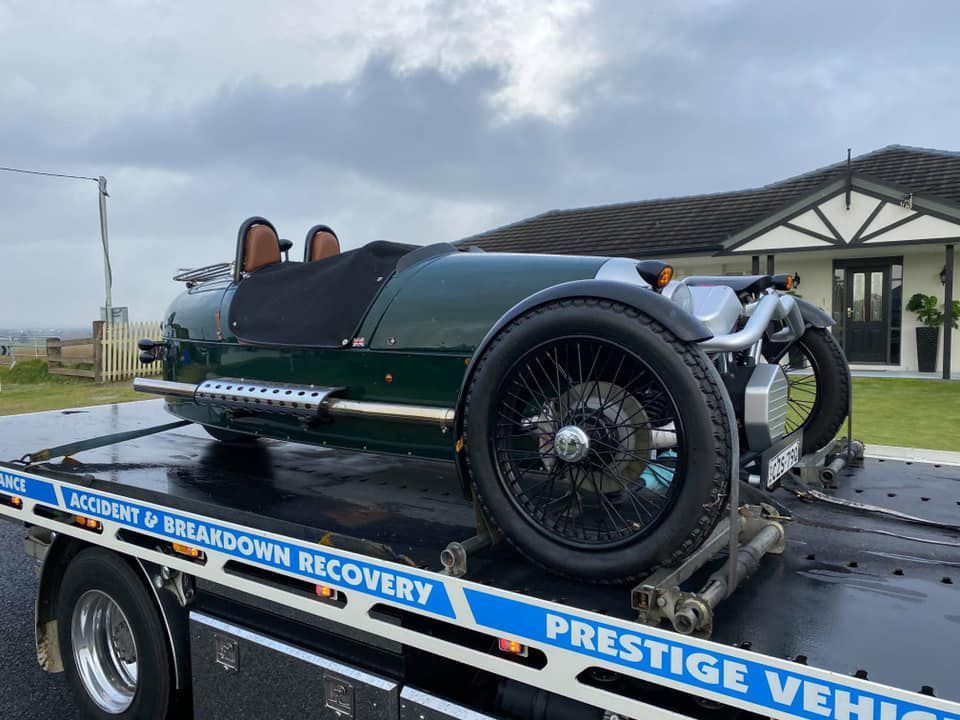 Towing the Morgan 3 Wheeler — Trade & General Towing in Charlestown, NSW