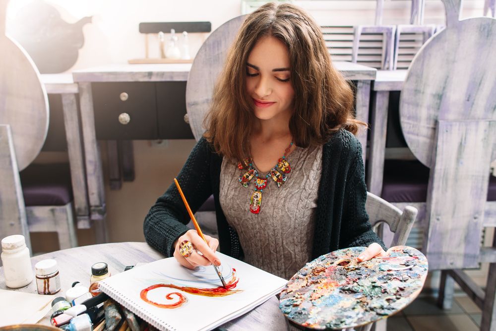 Young Woman Doing Arts