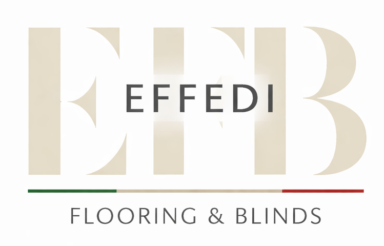 EFFEDI Flooring & Blinds logo in beige, black, and green on a white background