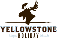 Yellowstone Holiday logo with a black bison silhouette over text on a white background