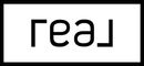 Black mirrored text reading &ldquo;real&rdquo; on a white background