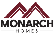 Monarch Homes logo with maroon roof peaks above black and gray text