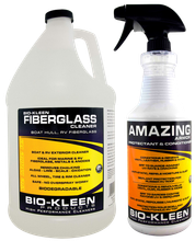 Two bottles of amazing fiberglass cleaner next to each other
