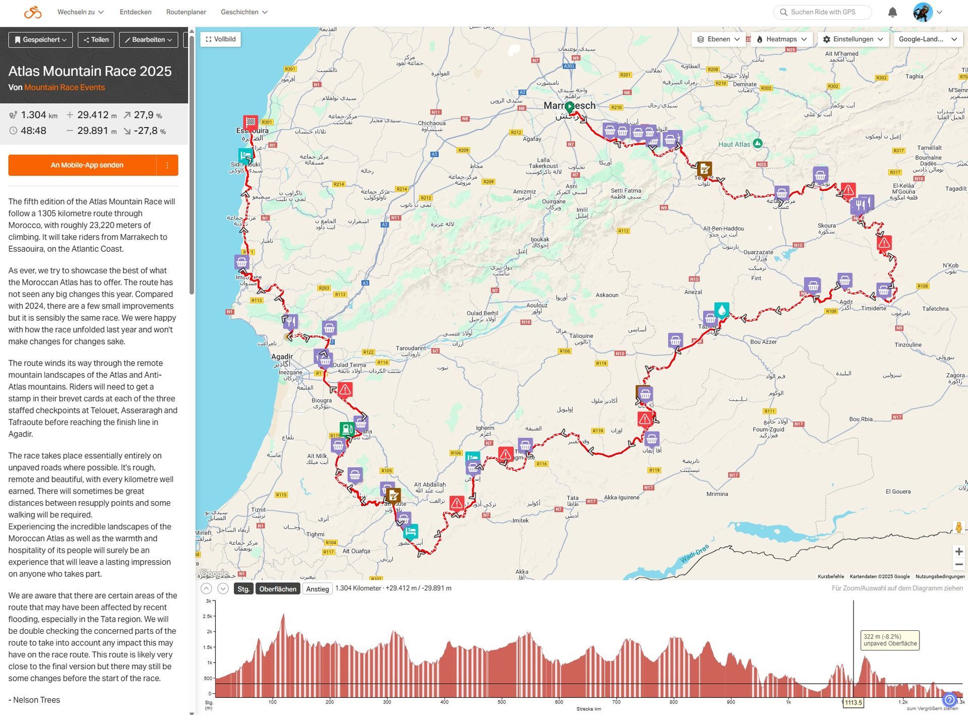 Ride with GPS Routenplanung