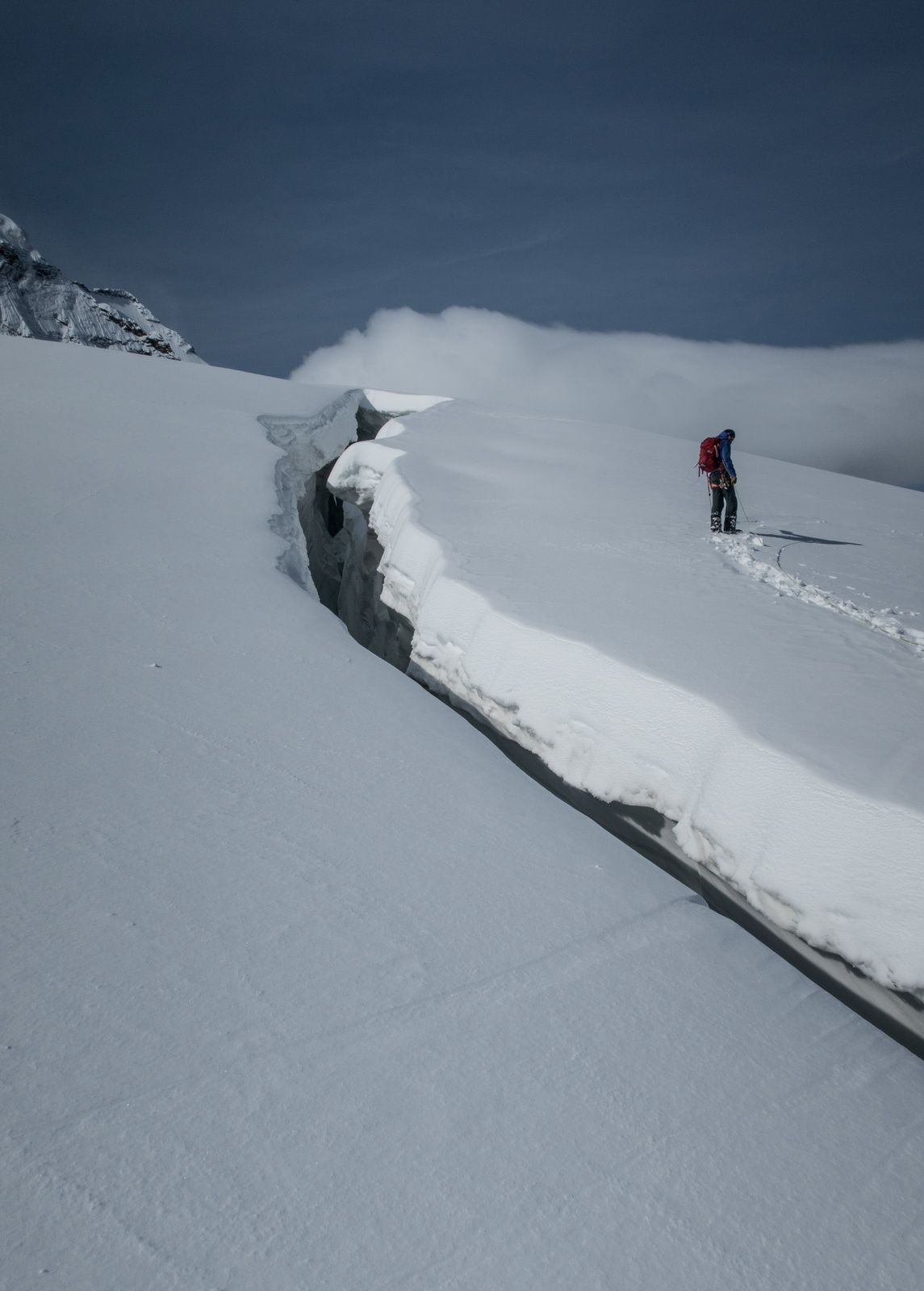 Bernina, Piz Palü, Gletscher, Hochtour, Bergsteigen, 
Diavolezza, Spalte