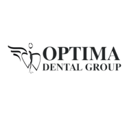 Optima Dental Group logo with a stylized figure and wings next to the text