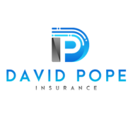 Logo for David Pope Insurance: Blue and gray