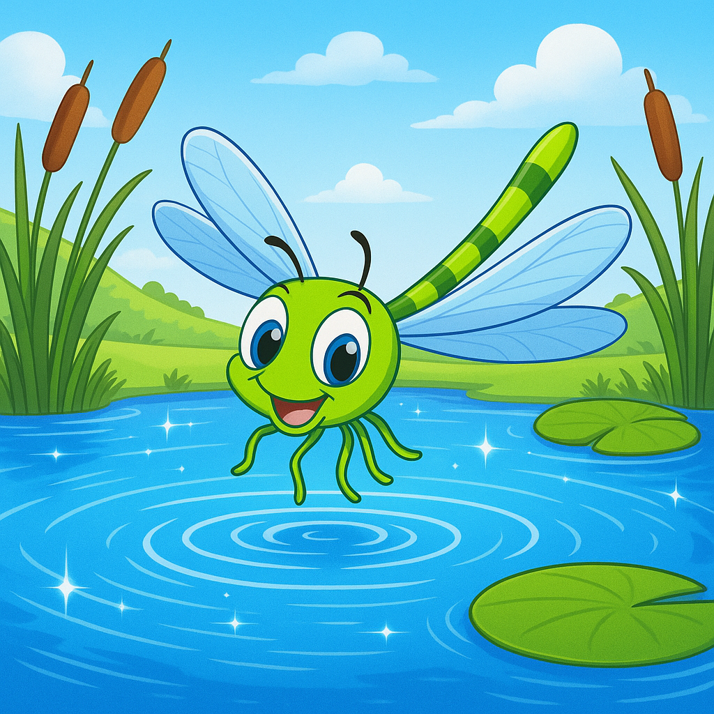 drawing of ripplefly the dragonfly
