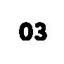 A black and white image of the number three on a white background.