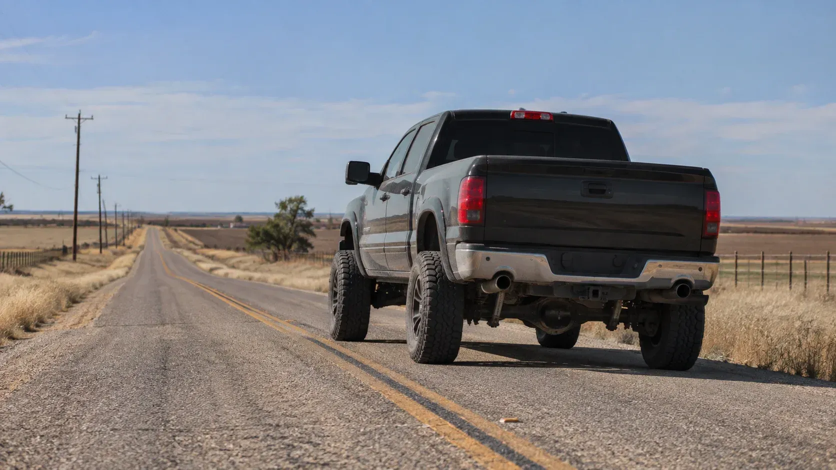 Lifted pickup on a paved road; why does my lifted truck pull to one side on rural panhandle roads?
