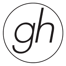 The letter gh is in a circle on a white background.