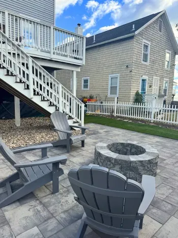 backyard patio fire pit sod milford ct