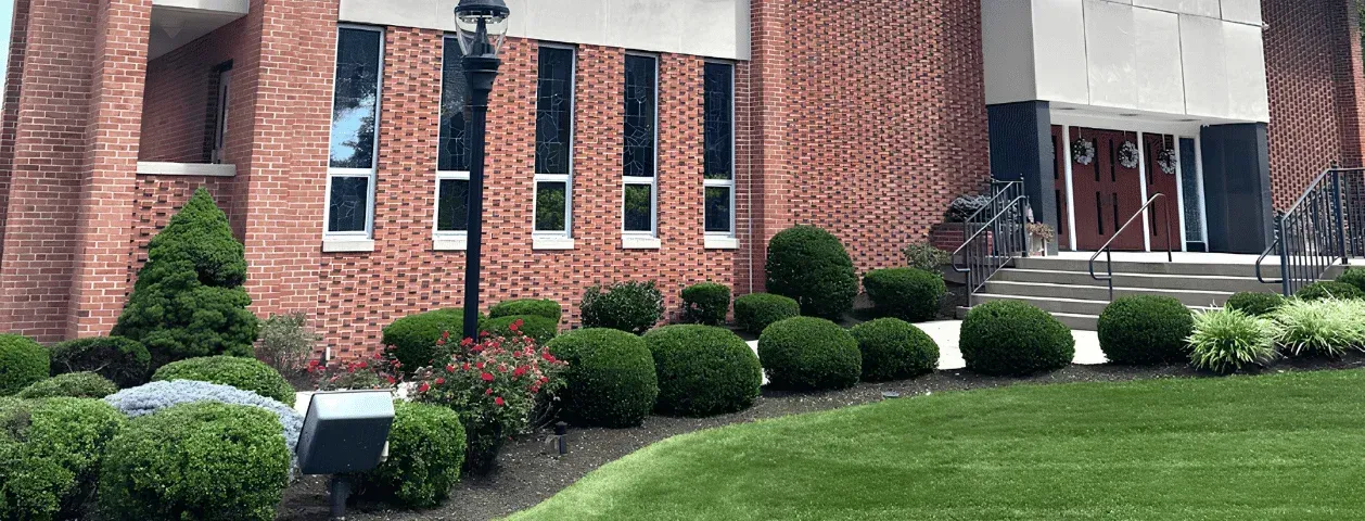 Commercial Maintenance Weeding & Pruning at St. Mark Roman Catholic Church in Stratford, CT