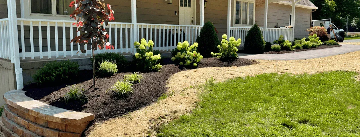 Extensive Outdoor Re-Design: Hardscape Walkway, Retaining Wall, Planting Design and Landscape Services in Shelton, CT