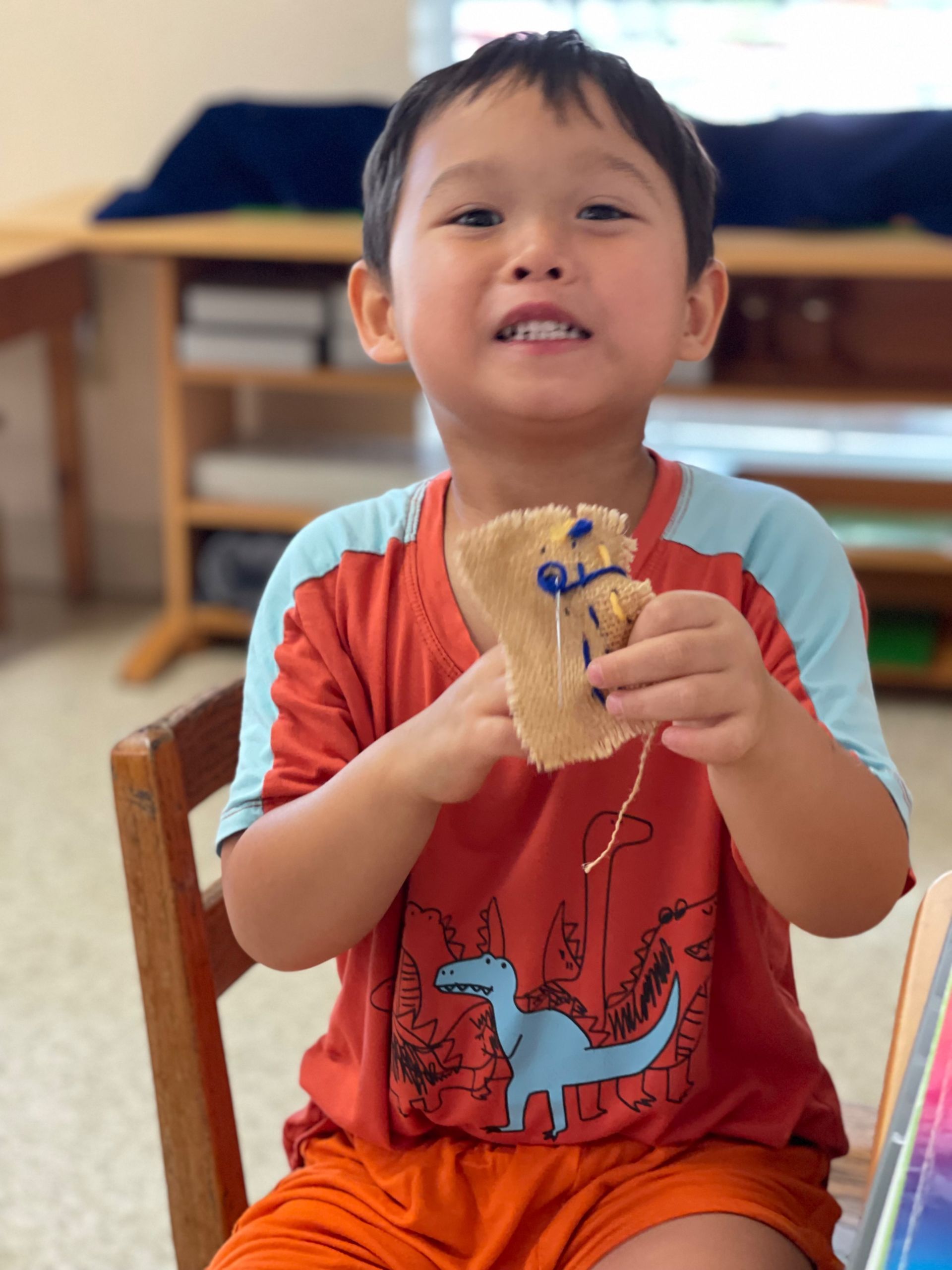 Montessori child smiling