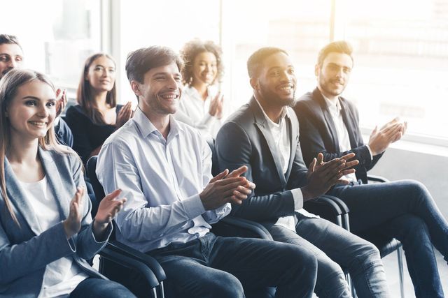 Employees clapping