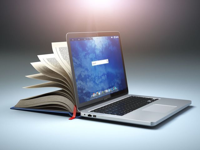 Laptop and Book collage