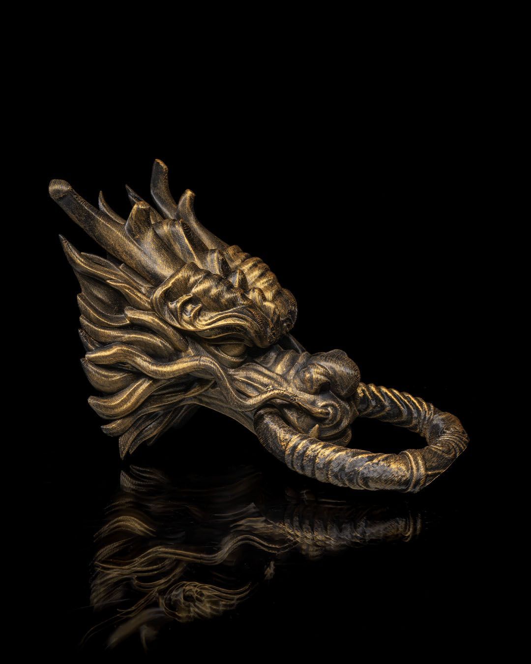 Chinese Dragon Door Knocker | Dragon Wall Decor | Hand painted