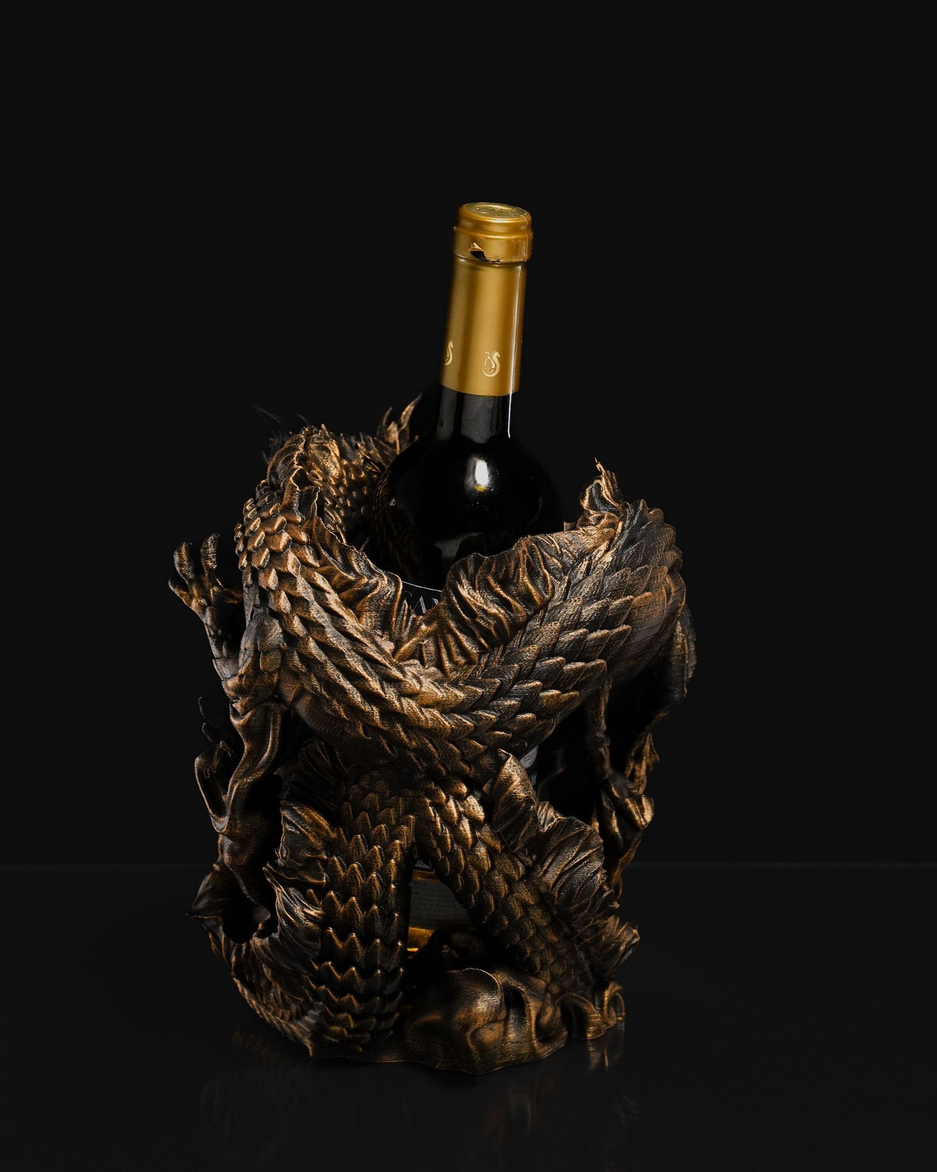 Hand painted Chinese Dragon Wine Holder