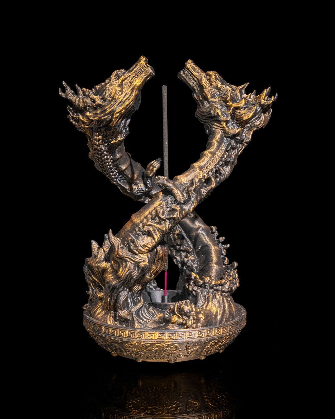 Dancing Dragon Incense Holder - Hand Painted