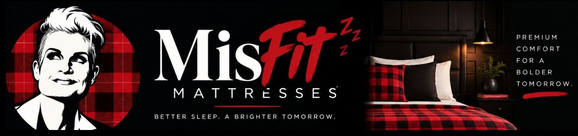 MisFIT Mattresses brand banner — better sleep, a bolder tomorrow