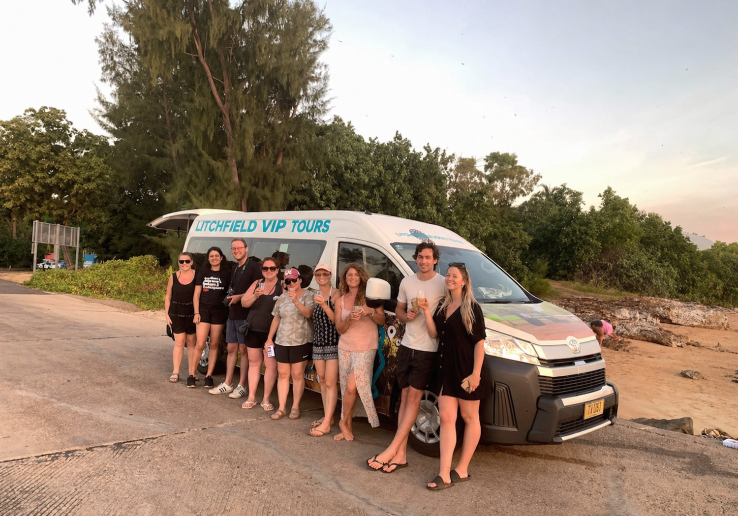 Group of People Pose — Litchfield VIP Tours In Darwin City, NT