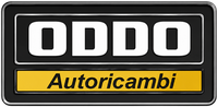 Logo ODDO Autoricambi in nero e giallo con scritte bianche in grassetto