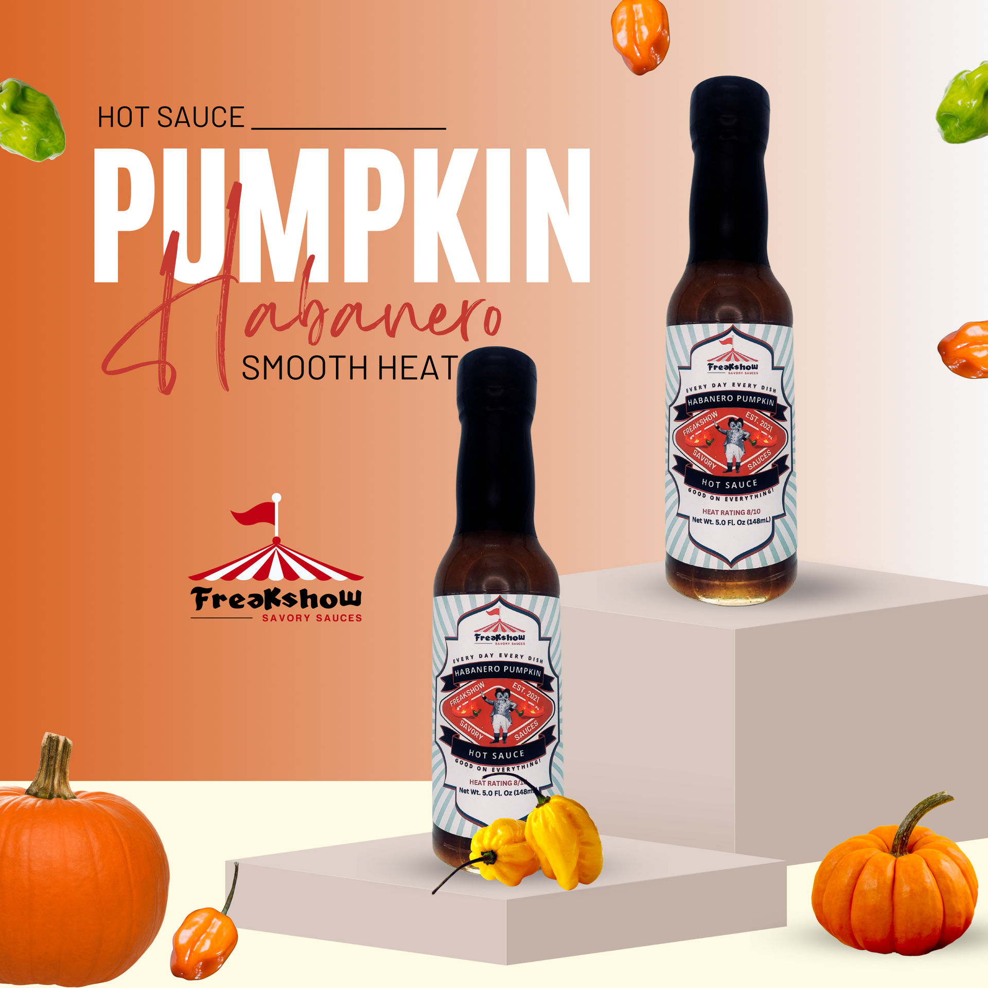 Freakshow Savory Sauces Habanero Pumpkin Hot Sauce Freakshow Savory Sauces Habanero Pumpkin Hot Sauce