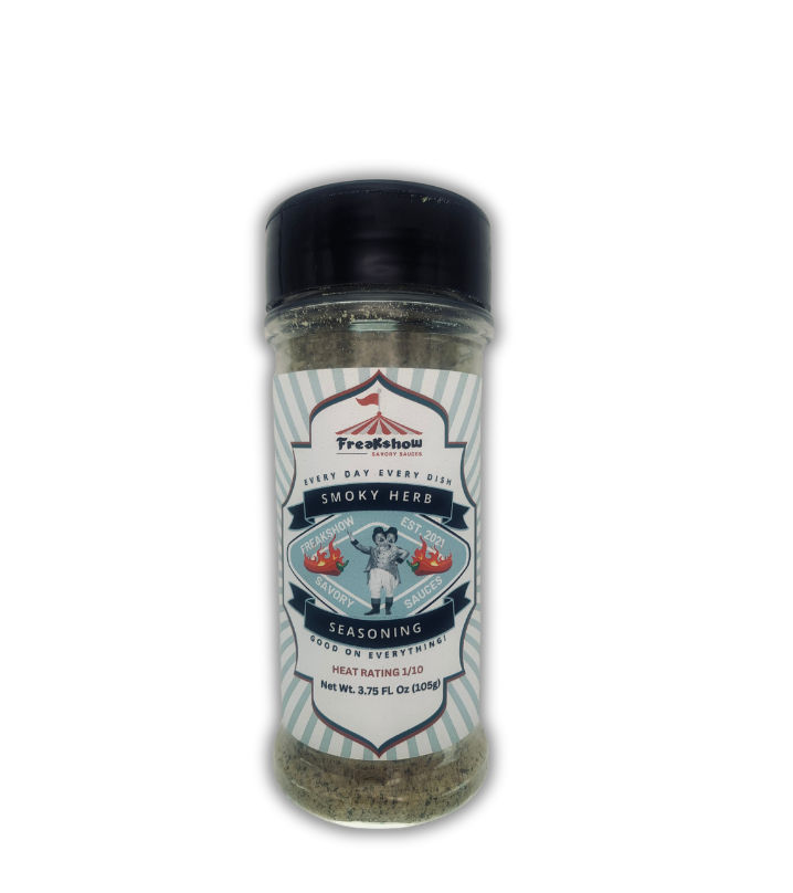 A bottle of spicy beef seasoning with a picture of a sheep on the label.