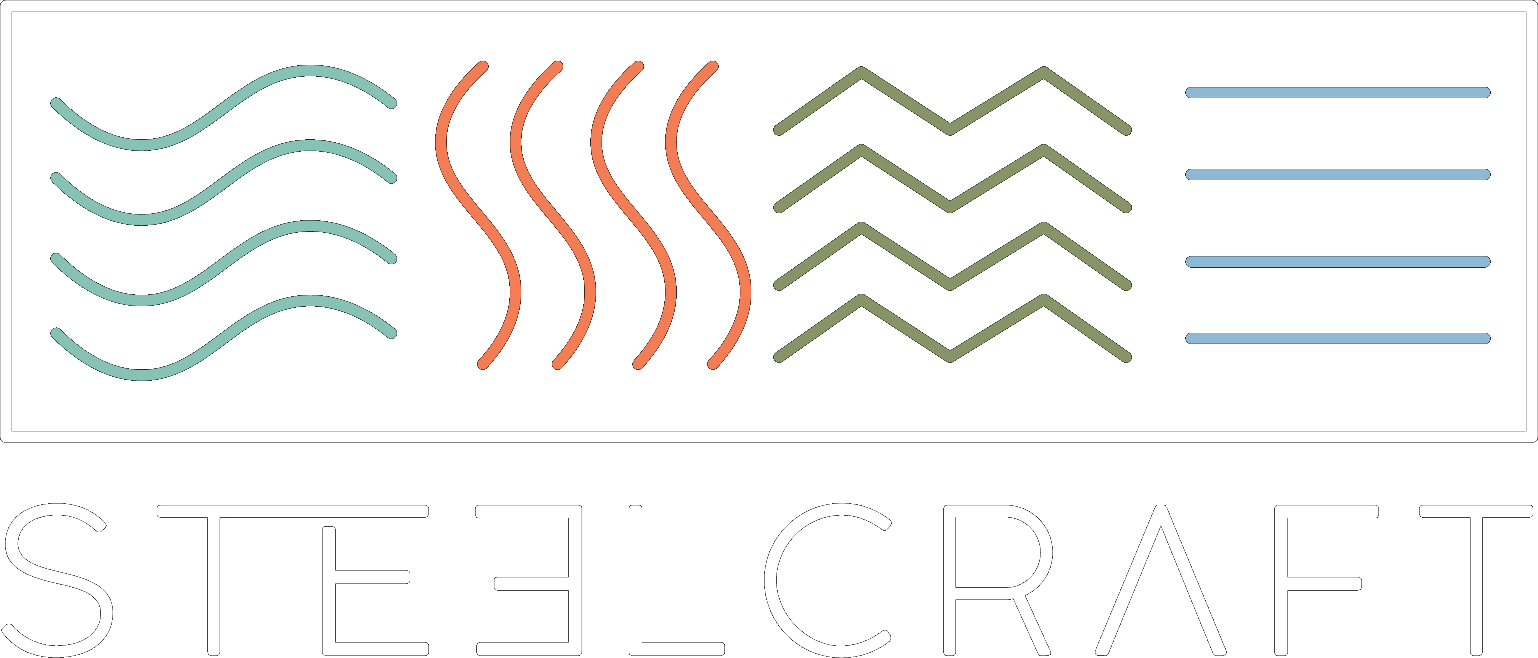 A logo for a company with waves and lines on a white background.