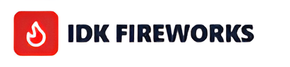 IDK Fireworks logo with a red flame icon and bold black text