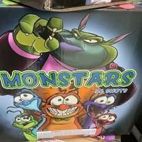 Colorful Monstars cartoon poster with three monster faces and bold green lettering