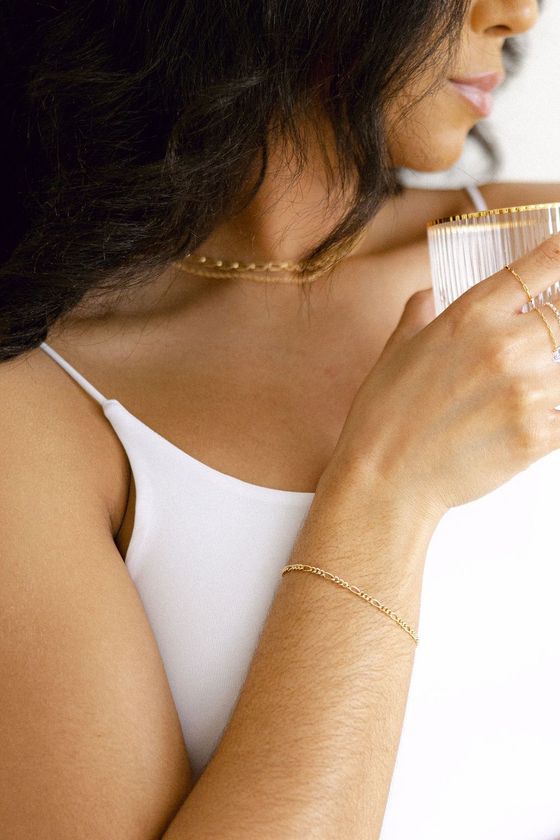 Delicate permanent bracelet on a wrist - The Besties party