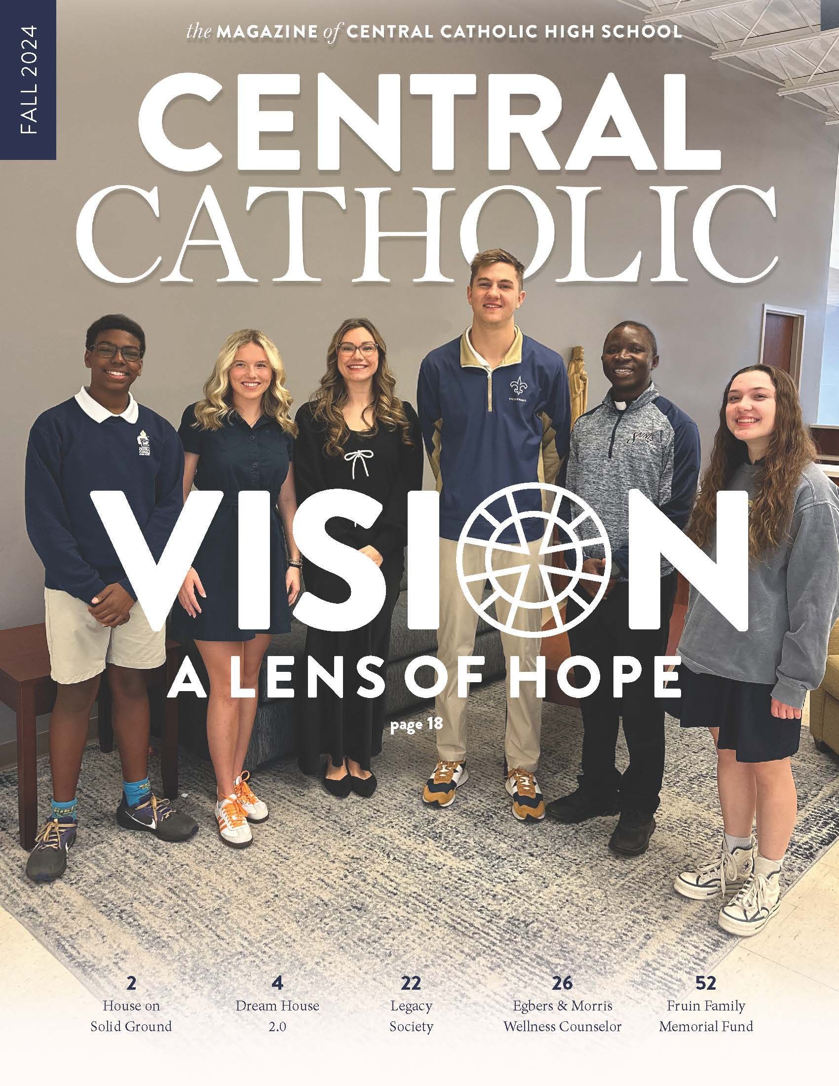 A group of people are standing next to each other on the cover of a magazine.