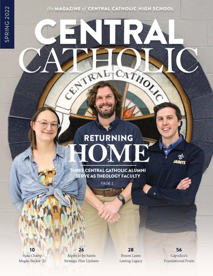A group of people standing next to each other on the cover of a magazine.