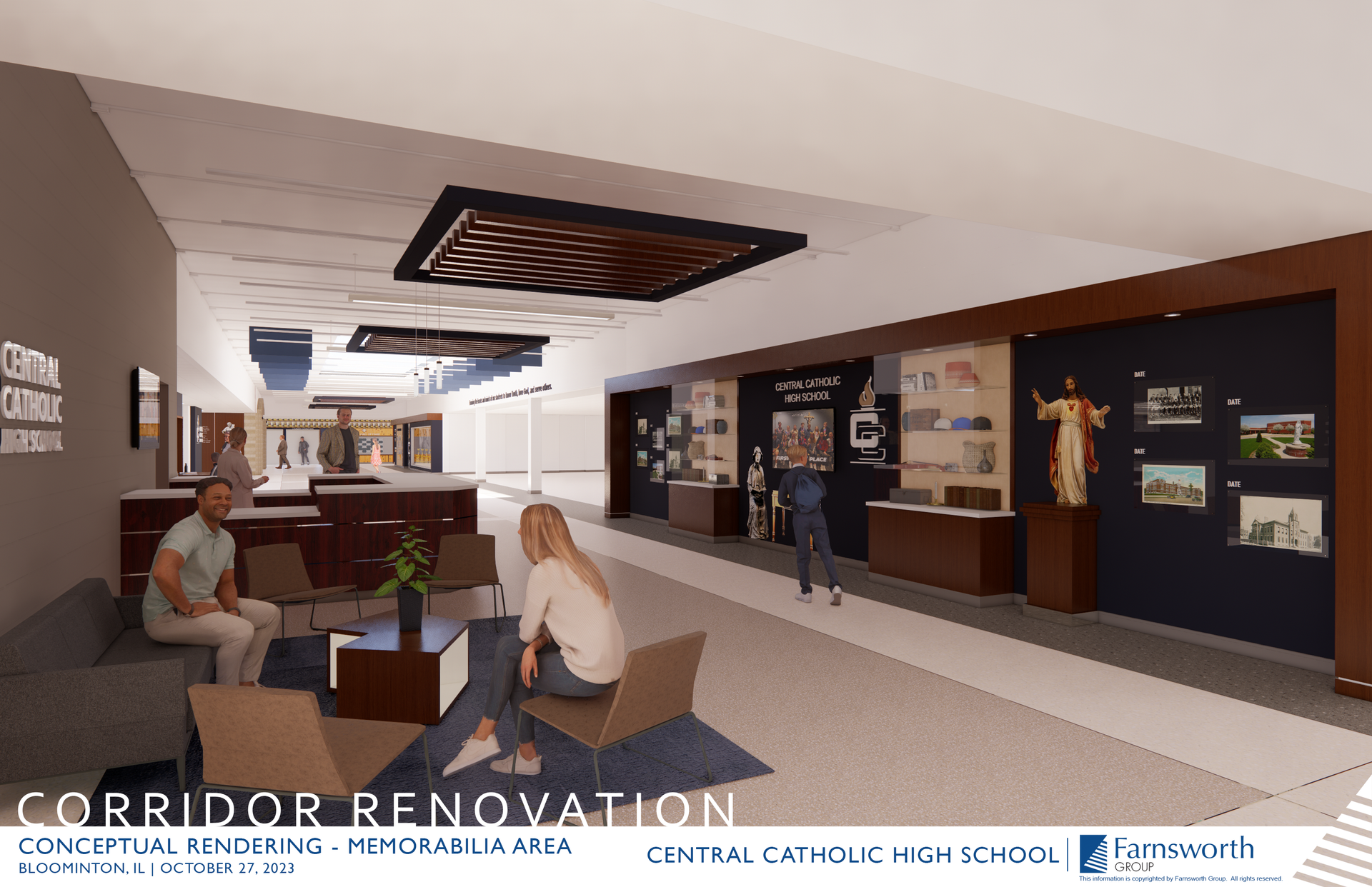 An artist 's impression of a corridor renovation.