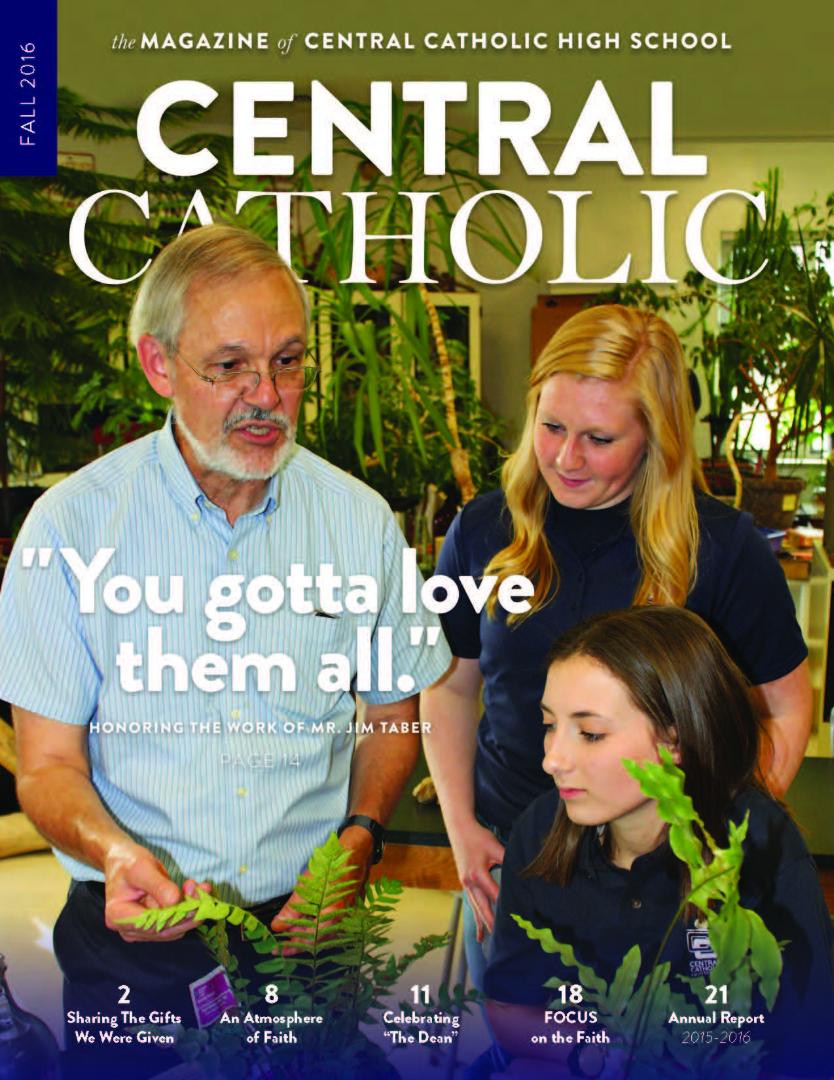 The cover of the central catholic high school magazine