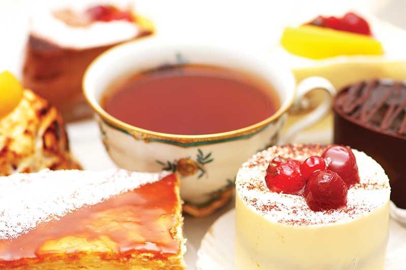 Selection of homemade cakes and pastries served with tea at Nunthorpe Hall
