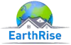 EarthRise logo featuring a globe behind stylized house roofs; blue text below.