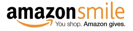 Amazon Smile logo with black and orange text and the slogan “You shop. Amazon gives.”