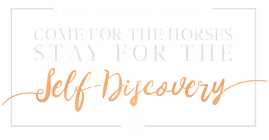 White quote graphic with pale text and orange script reading “Self Discovery”