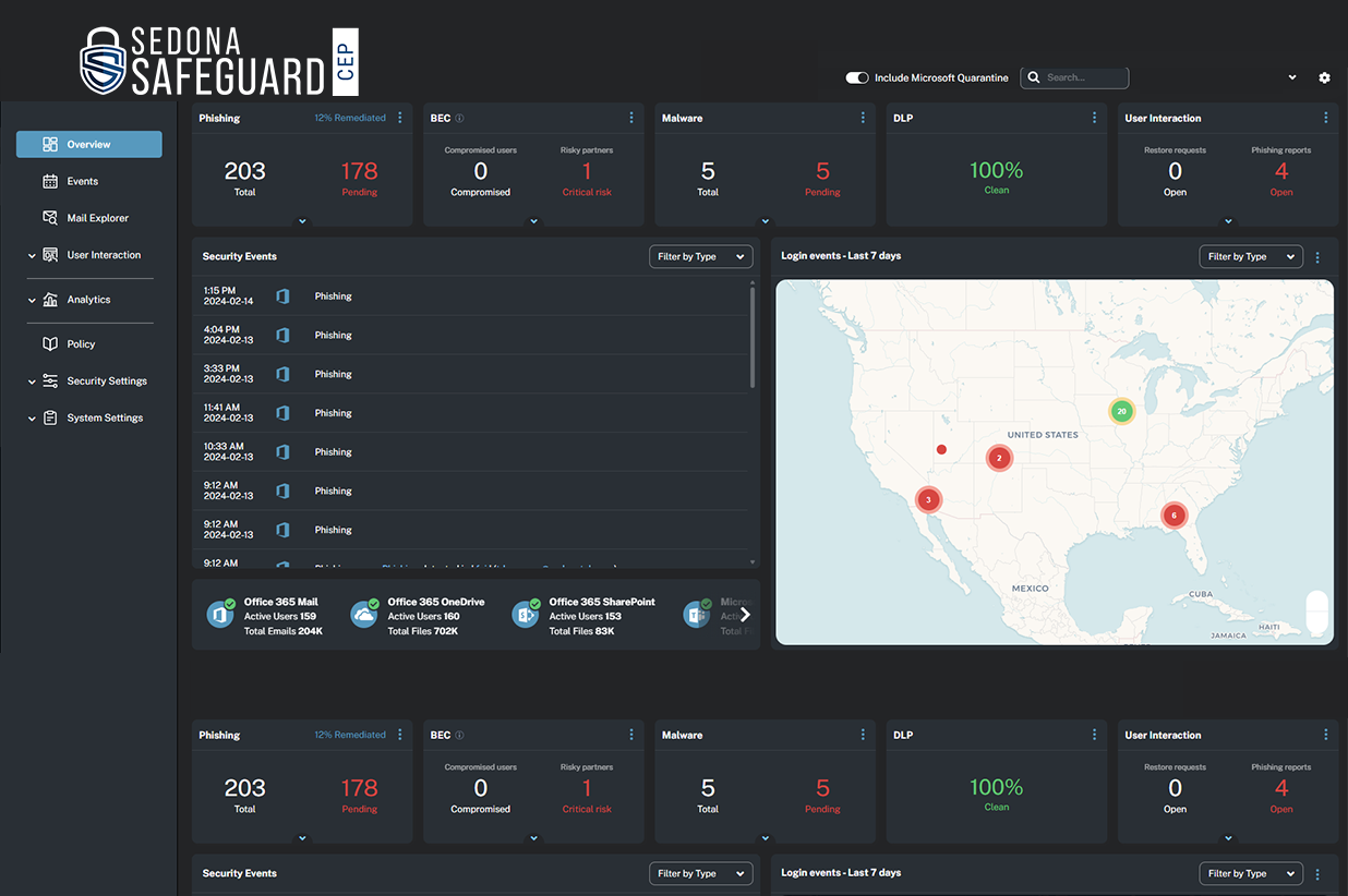 Dashboard displaying real-time data on a map, with various metrics and alerts in red and green, set against a dark background.