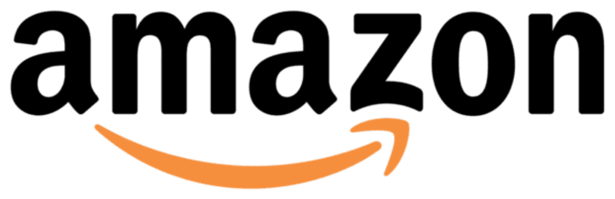 Amazon logo with black wordmark and orange smile arrow