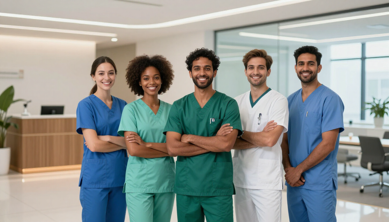 Group of smiling dental professionals