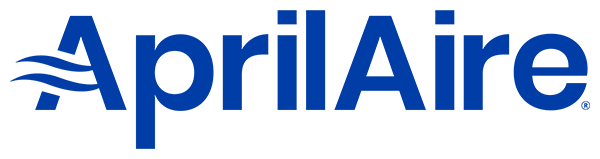Aprilaire blue wordmark logo on a white background