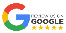 a google logo that says `` review us on google ''