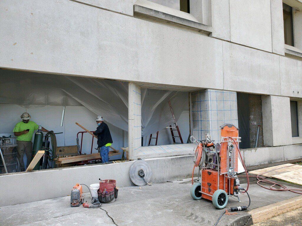 Workers doing some cement work — Vancouver, WA — Accurate Concrete Cutting