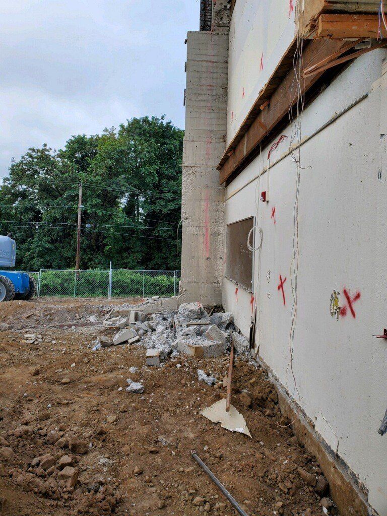 Construction debris outside the building — Vancouver, WA — Accurate Concrete Cutting